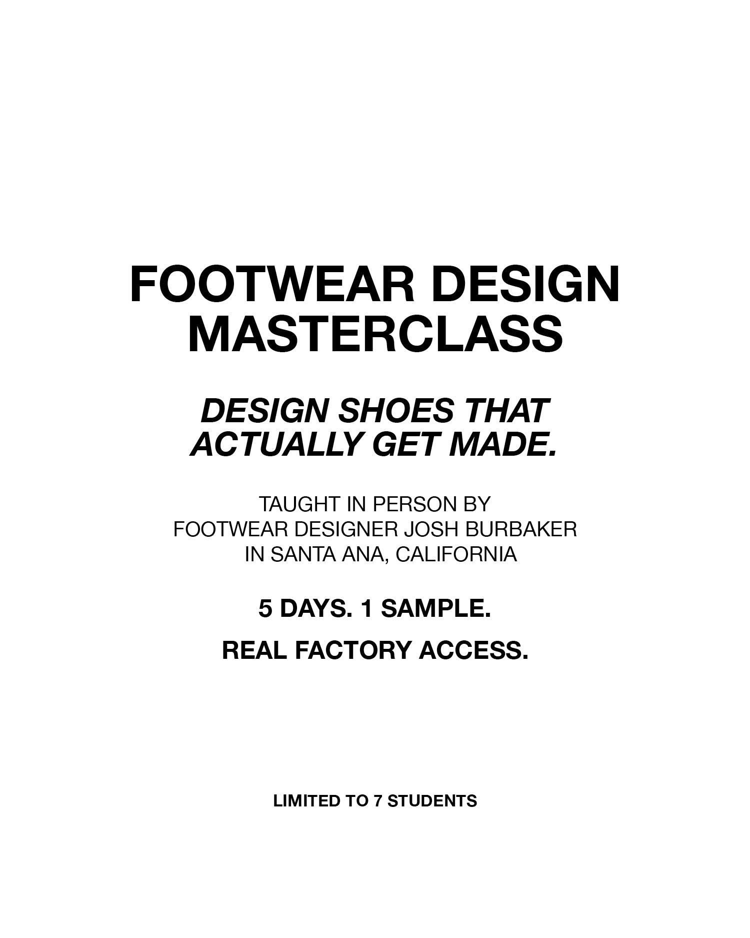 Footwear Design Masterclass